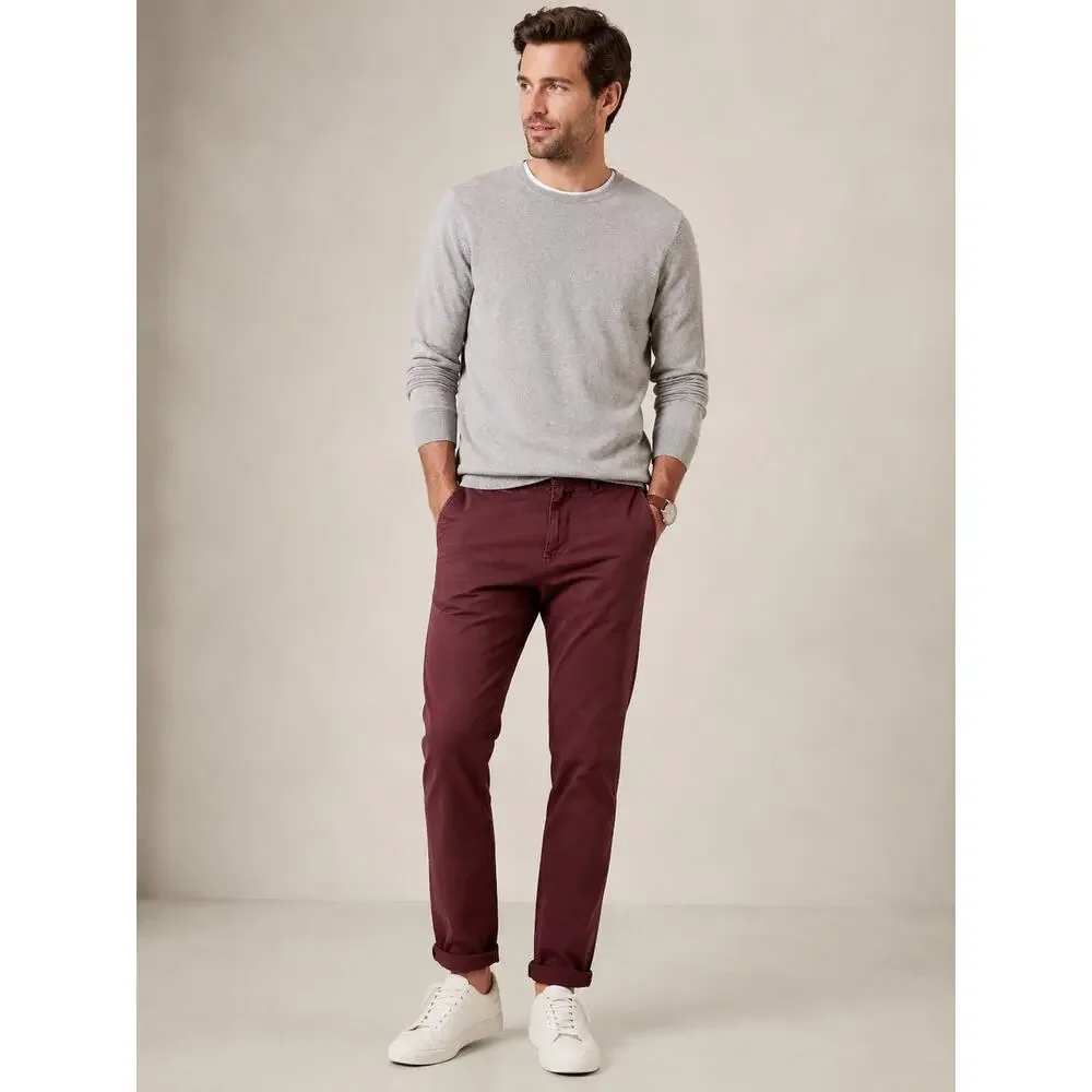 J.Crew Men's Broken-In Urban Slim Burgundy Chinos –  Size 33x30